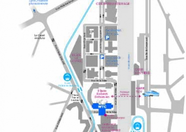 Plan d'accès au Centre de Congrès du WTC Grenoble