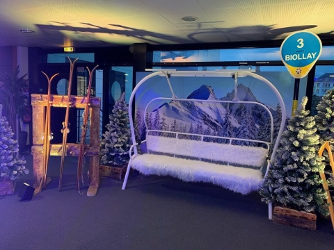 Décor pour stand photo hivernal Centre de Congrès Grenoble